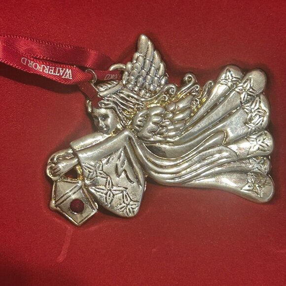 Waterford 2011 2013 Silver Angel Christmas Ornaments In Box Lot of 2 - Picture 6 of 10